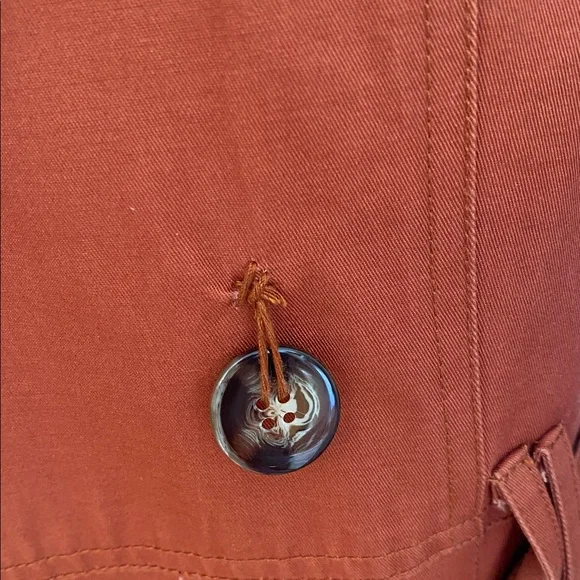 Pink Martini Terracotta belted Trench Coat Size X-Small will fit Small to Medium - Picture 9 of 17